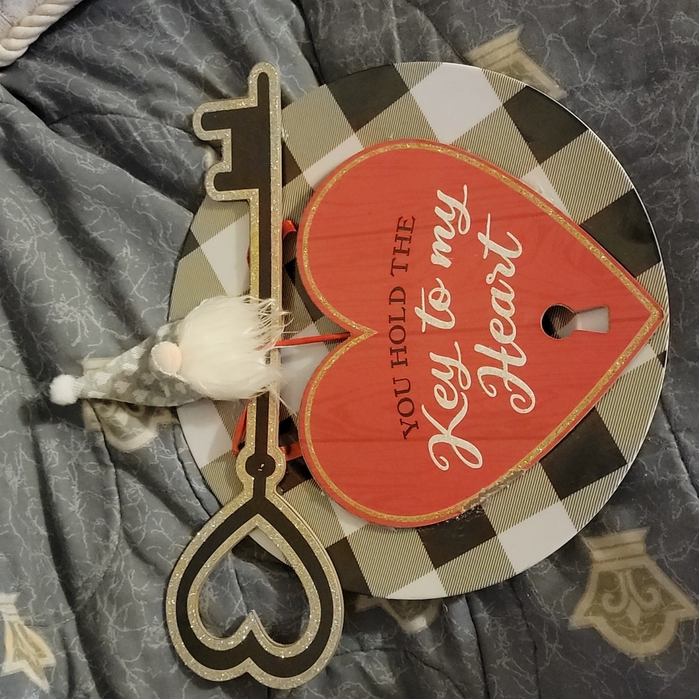 Gnome Key to my Heart wall hanging